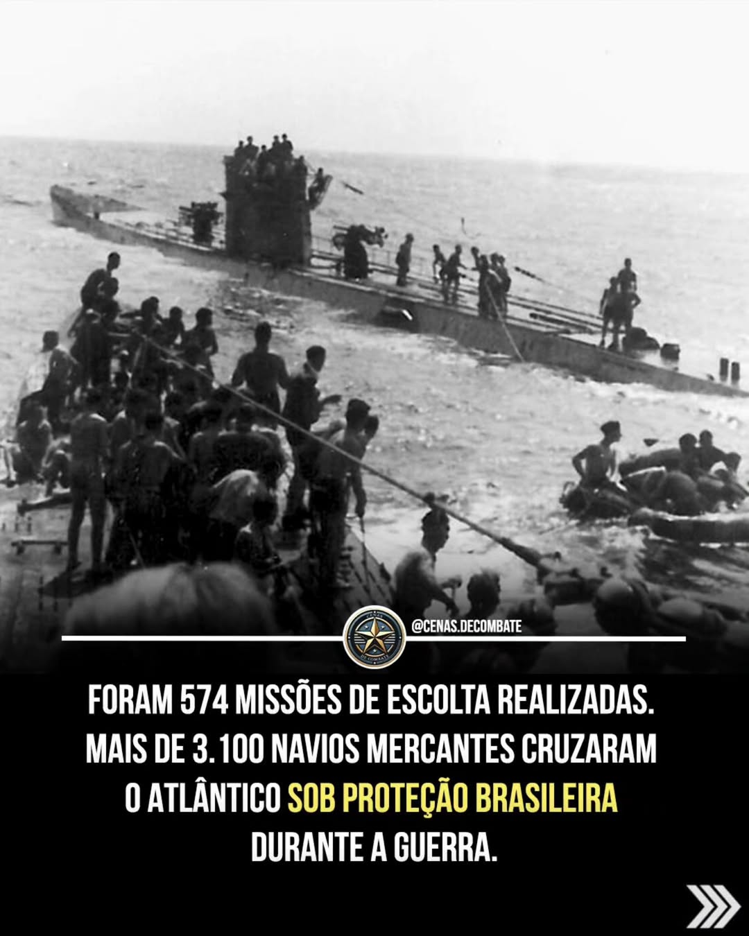 Navios em comboio no Atlântico